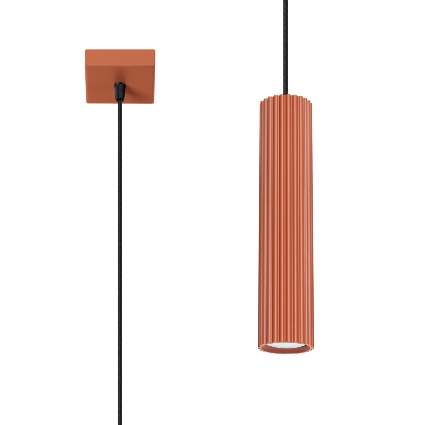 Lestenec na vrvici KARBON 1xGU10/10W/230V rdeča