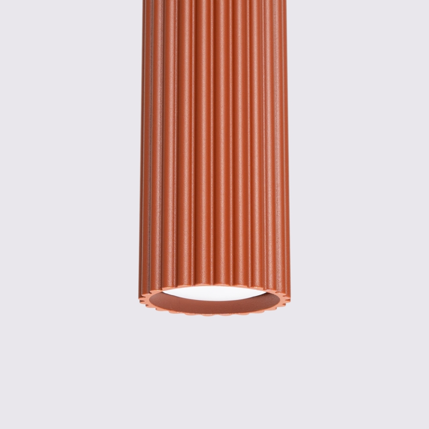 Lestenec na vrvici KARBON 1xGU10/10W/230V rdeča