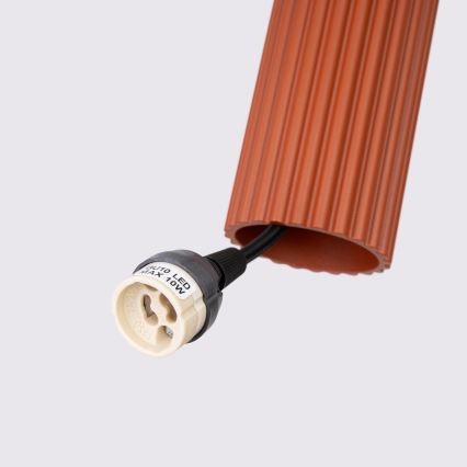 Lestenec na vrvici KARBON 1xGU10/10W/230V rdeča