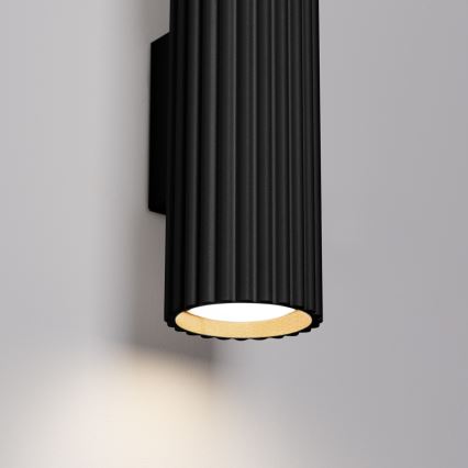 Stenska svetilka KARBON 2xGU10/10W/230V črna