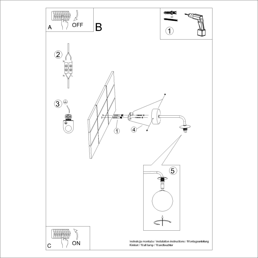 Stenska svetilka ASTRAL 1xG9/8W/230V bela