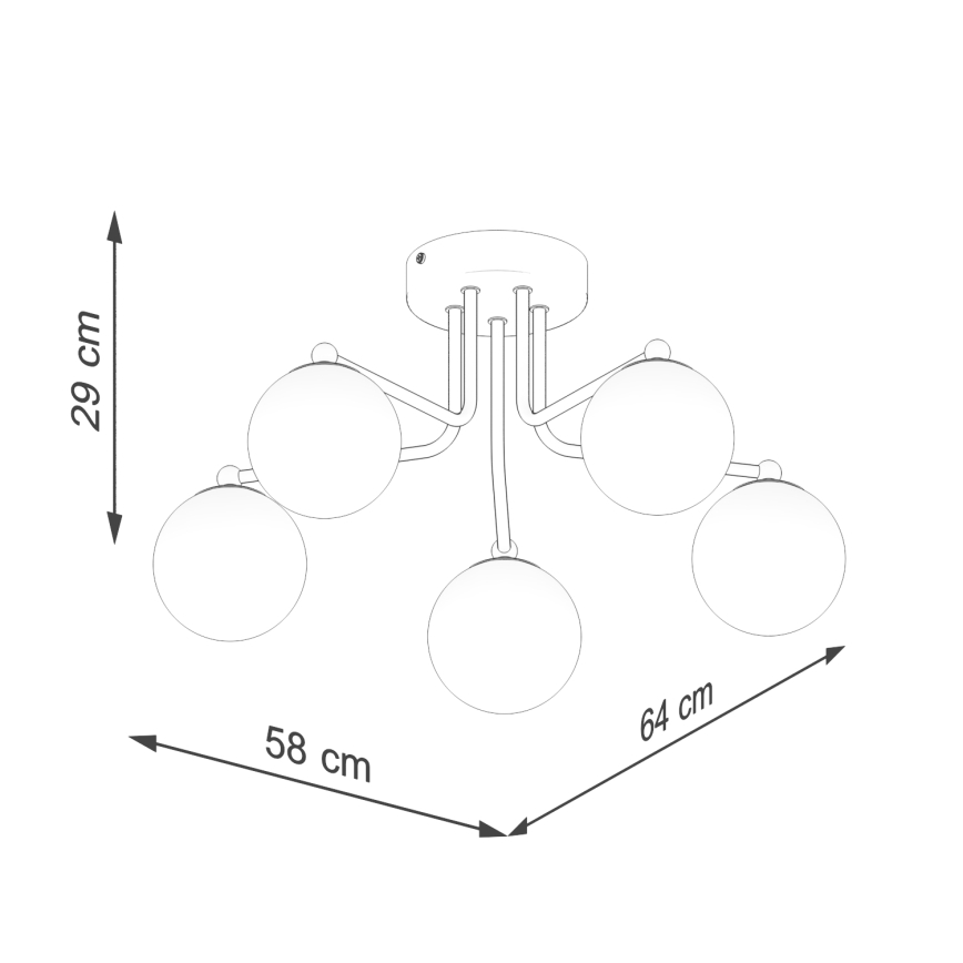 Lestenec na drogu ASTRAL 5xG9/8W/230V bela