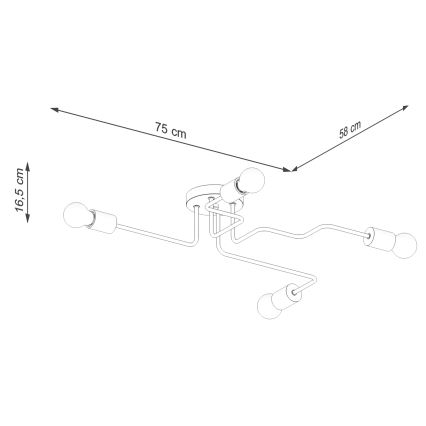 Lestenec TIMBO 4xE27/15W/230V črna/bež/bukev