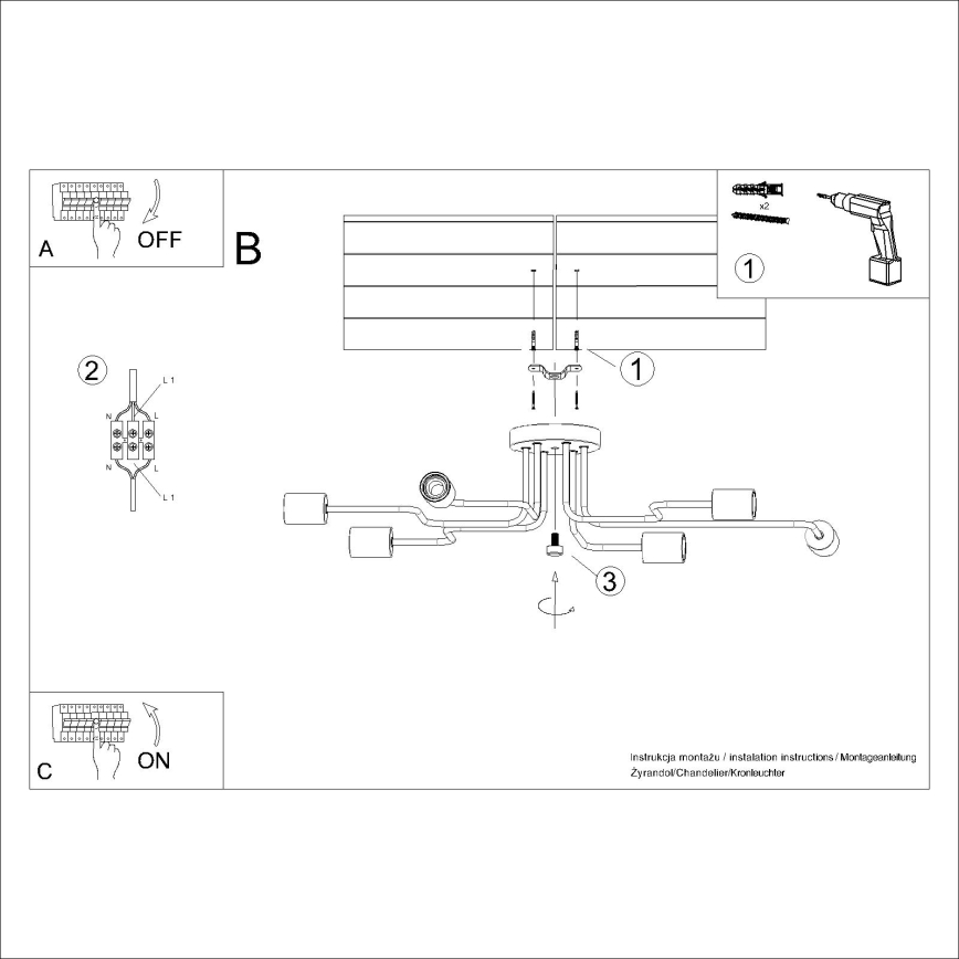 Lestenec TIMBO 6xE27/15W/230V črna/bež/bukev