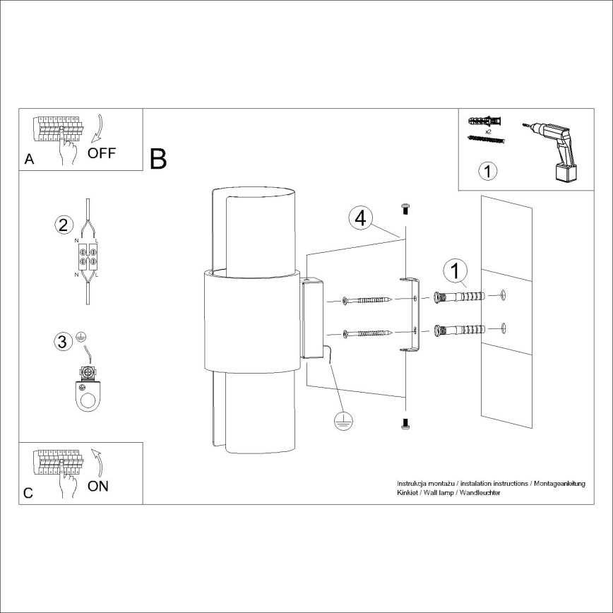Stenska svetilka FLASH 2xE27/15W/230V bela