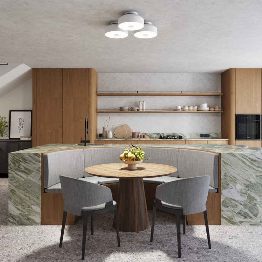 Stropna svetilka OMIQ 4xE27/15W/230V premer 30 cm bela