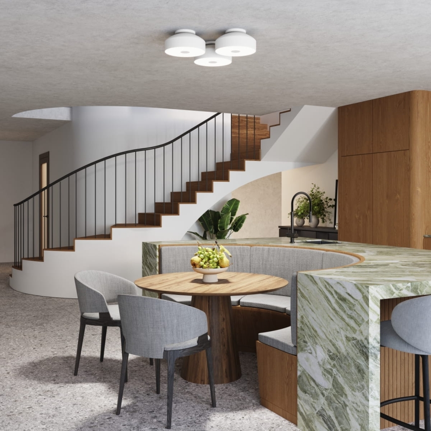 Stropna svetilka OMIQ 4xE27/15W/230V premer 30 cm bela