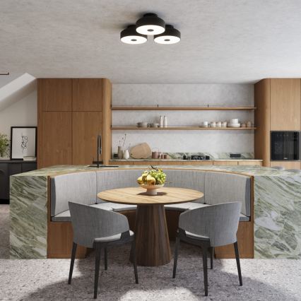 Stropna svetilka OMIQ 4xE27/15W/230V, premer 30 cm, črna