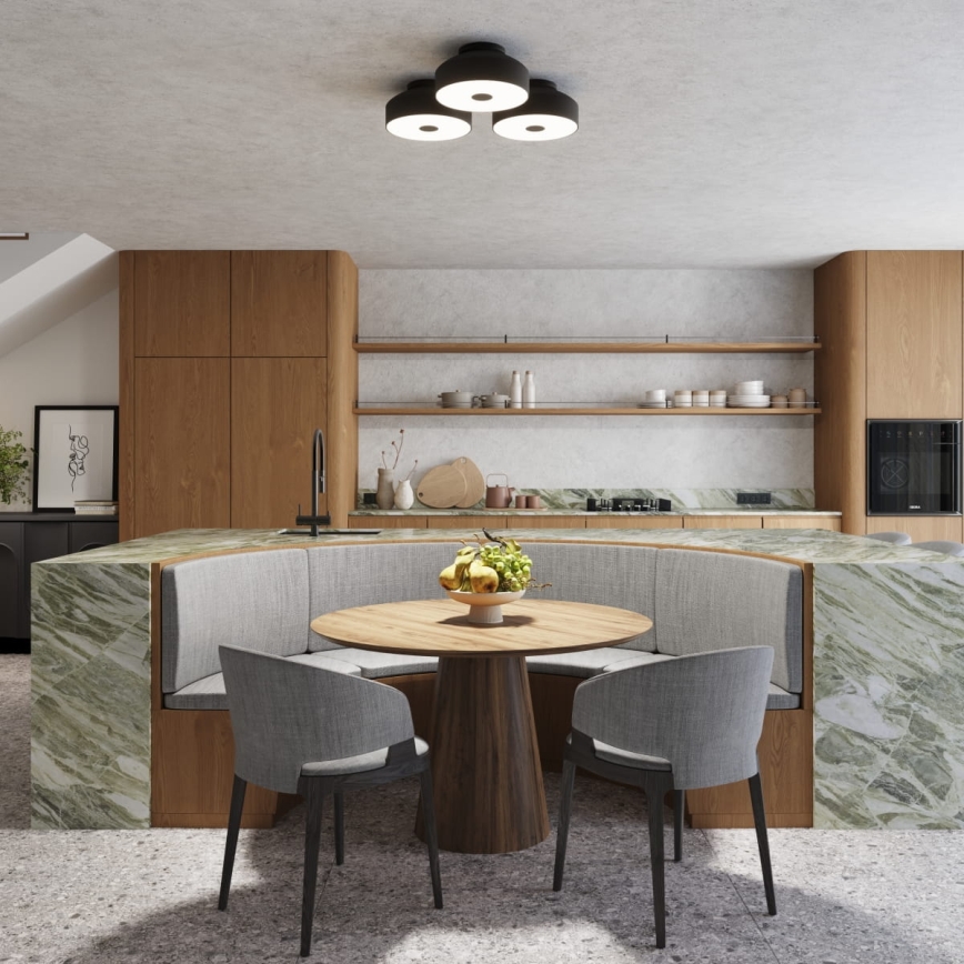 Stropna svetilka OMIQ 4xE27/15W/230V, premer 30 cm, črna