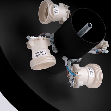 Stropna svetilka OMIQ 4xE27/15W/230V, premer 30 cm, črna