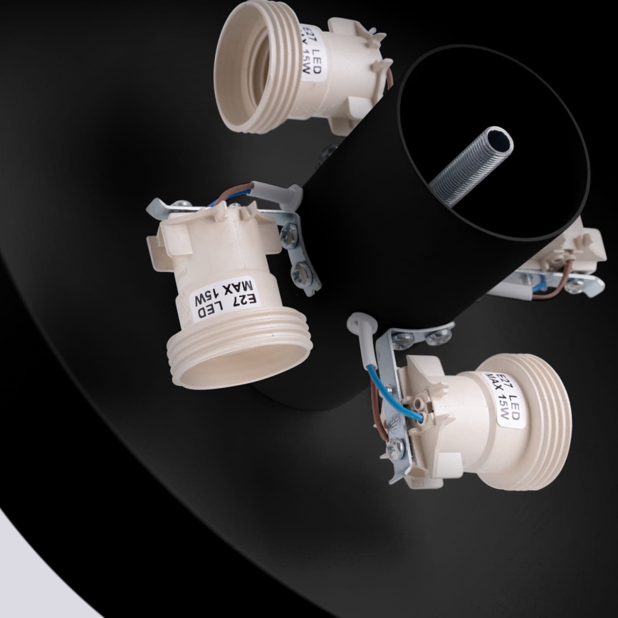 Stropna svetilka OMIQ 4xE27/15W/230V, premer 30 cm, črna