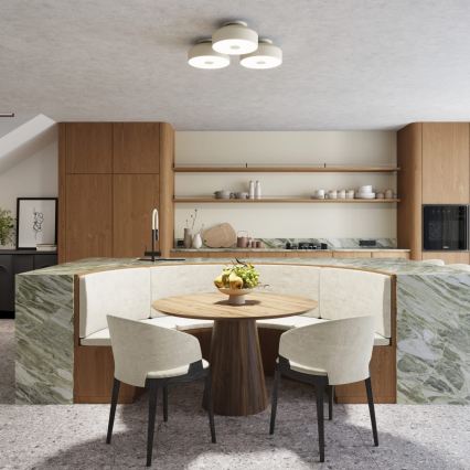 Stropna svetilka OMIQ 4xE27/15W/230V, premer 30 cm, kremna