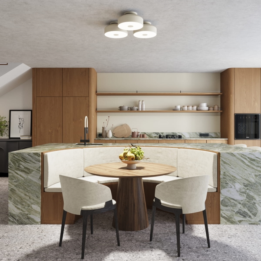 Stropna svetilka OMIQ 4xE27/15W/230V, premer 30 cm, kremna