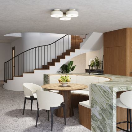 Stropna svetilka OMIQ 4xE27/15W/230V, premer 30 cm, kremna