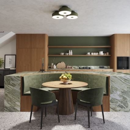 Stropna svetilka OMIQ 4xE27/15W/230V premer 30 cm zelena