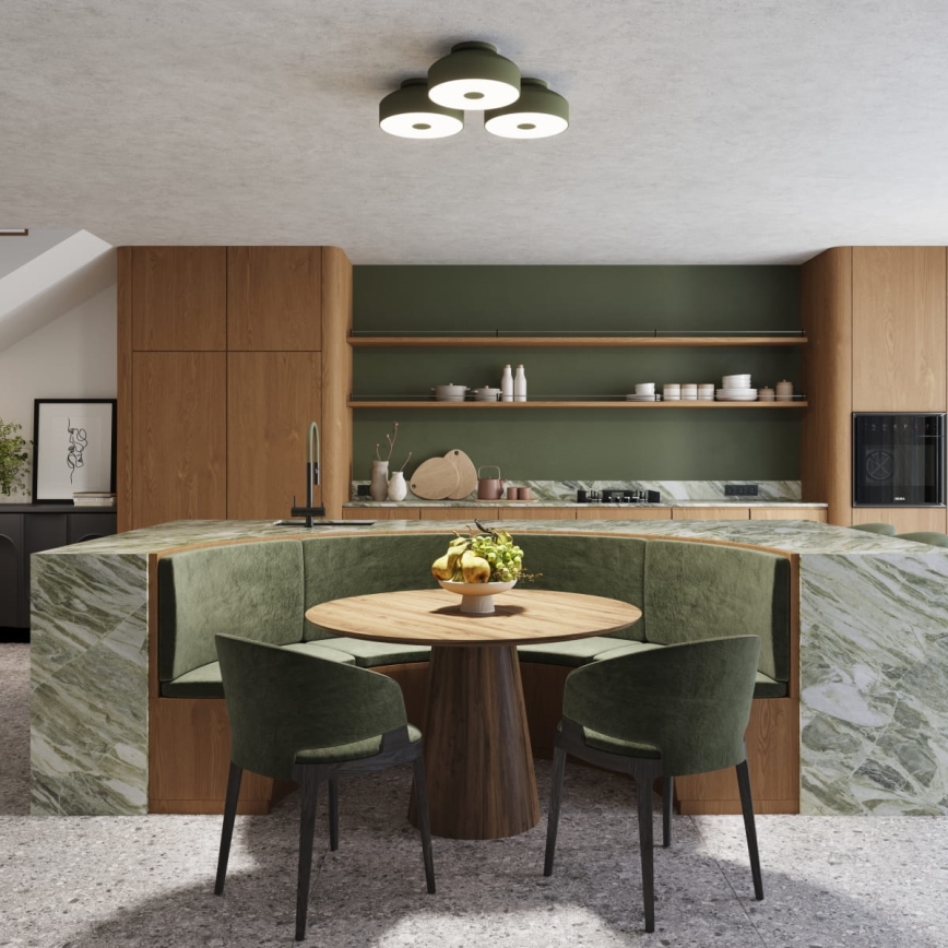 Stropna svetilka OMIQ 4xE27/15W/230V premer 30 cm zelena