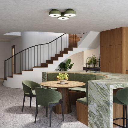 Stropna svetilka OMIQ 4xE27/15W/230V premer 30 cm zelena