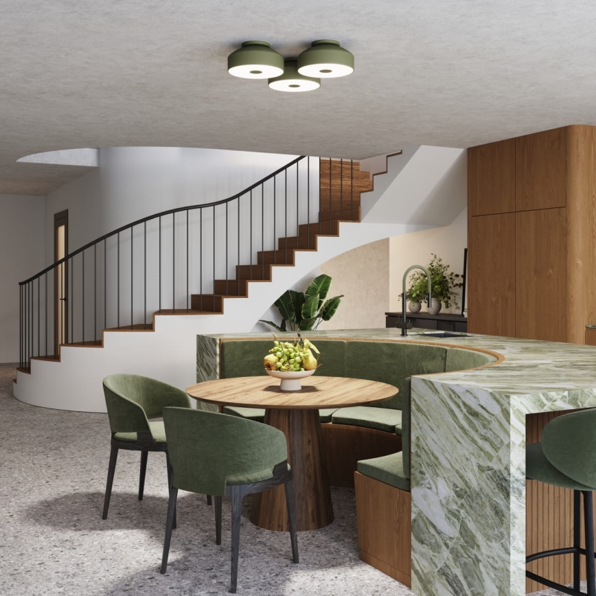 Stropna svetilka OMIQ 4xE27/15W/230V premer 30 cm zelena