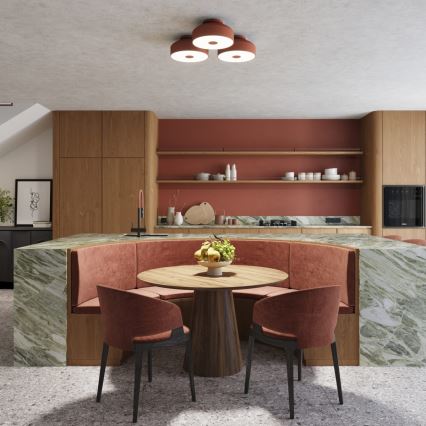 Stropna svetilka OMIQ 4xE27/15W/230V premer 30 cm rdeča