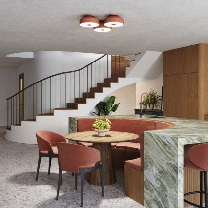 Stropna svetilka OMIQ 4xE27/15W/230V premer 30 cm rdeča