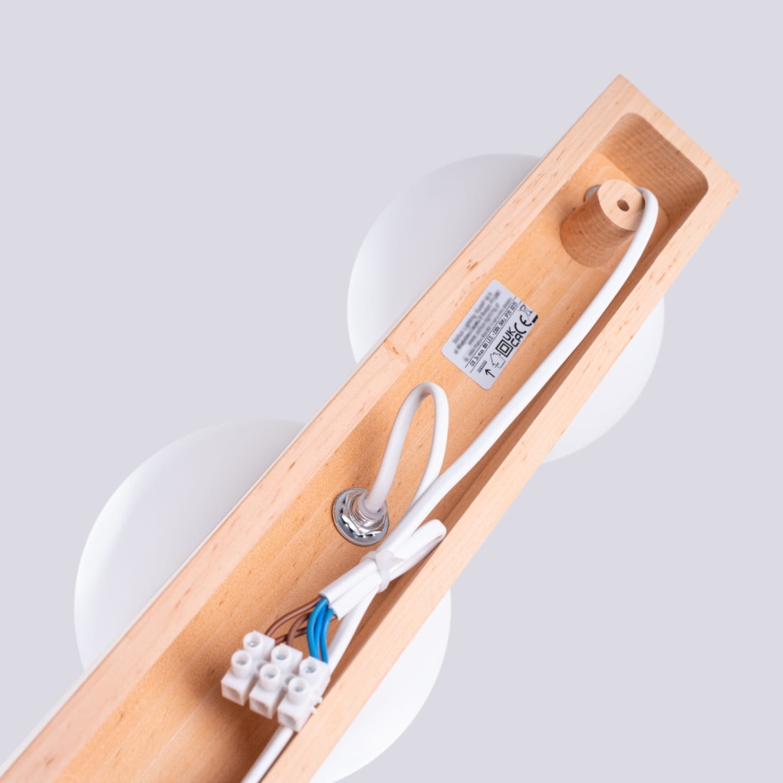 Stropna svetilka BULBO 3xG9/8W/230V bukev/bela