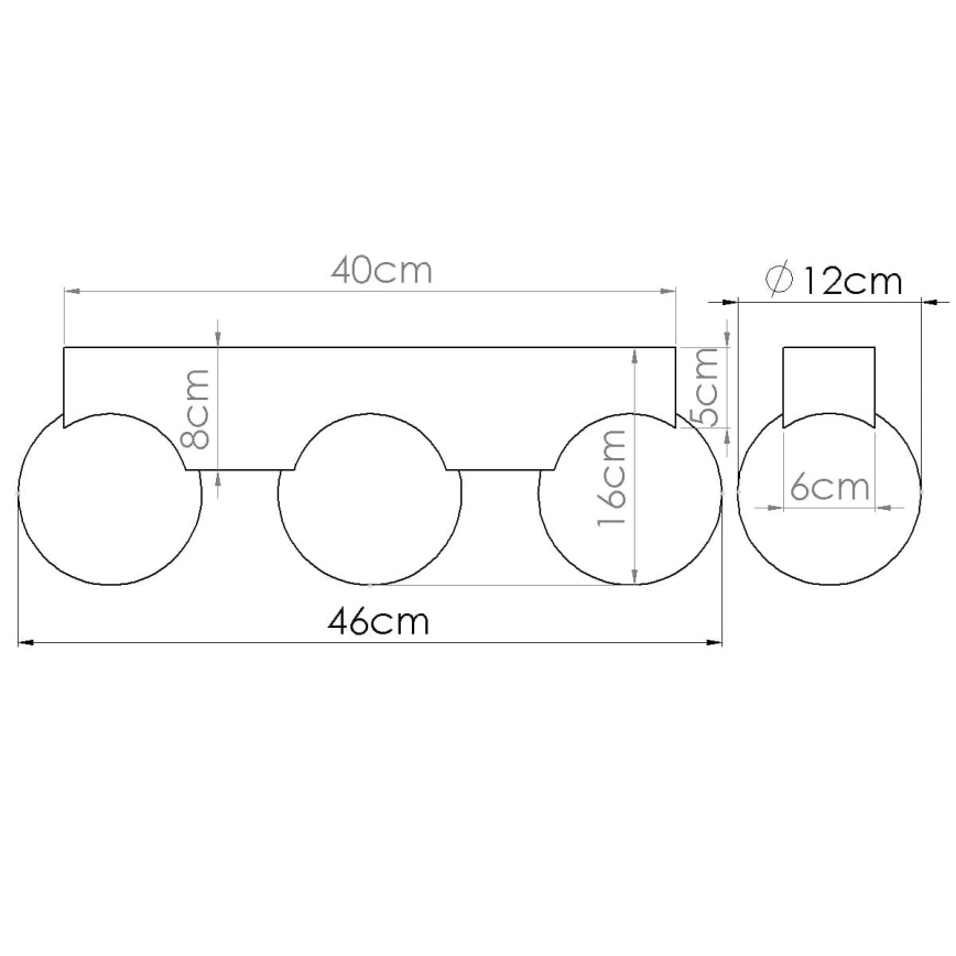 Stropna svetilka BULBO 3xG9/8W/230V bukev/bela