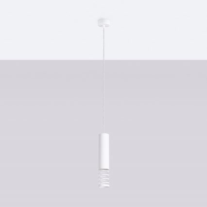 Lestenec na vrvici LAMI 1xGU10/10W/230V bela