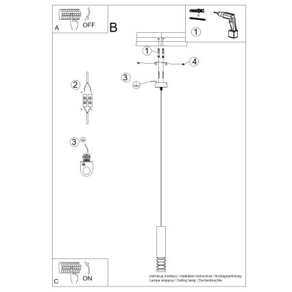 Lestenec na vrvici LAMI 1xGU10/10W/230V bela