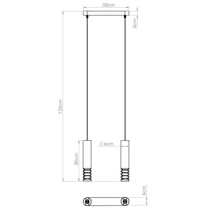 Lestenec na vrvici LAMI 2xGU10/10W/230V bela