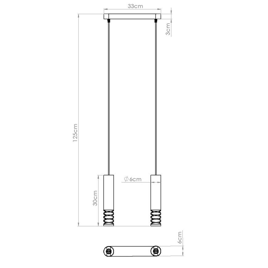 Lestenec na vrvici LAMI 2xGU10/10W/230V bela
