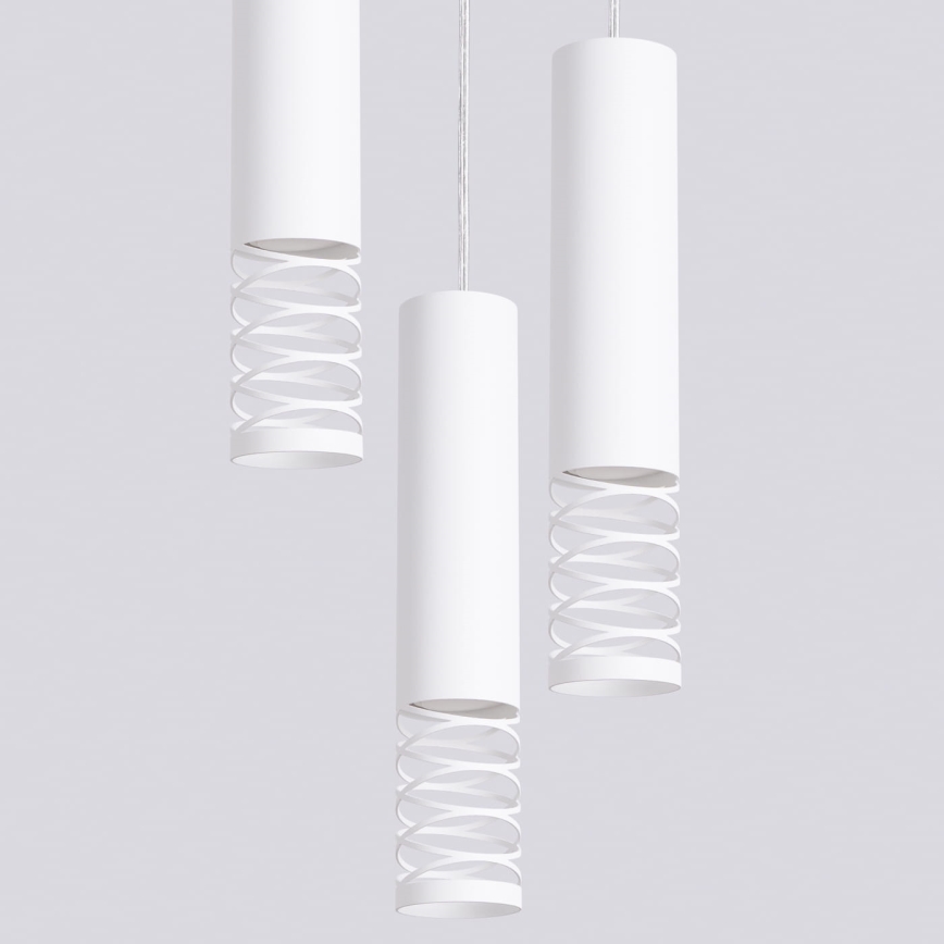 Lestenec na vrvici LAMI 3xGU10/10W/230V bela
