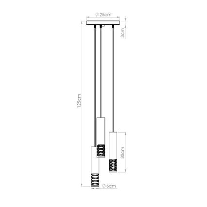 Lestenec na vrvici LAMI 3xGU10/10W/230V bela
