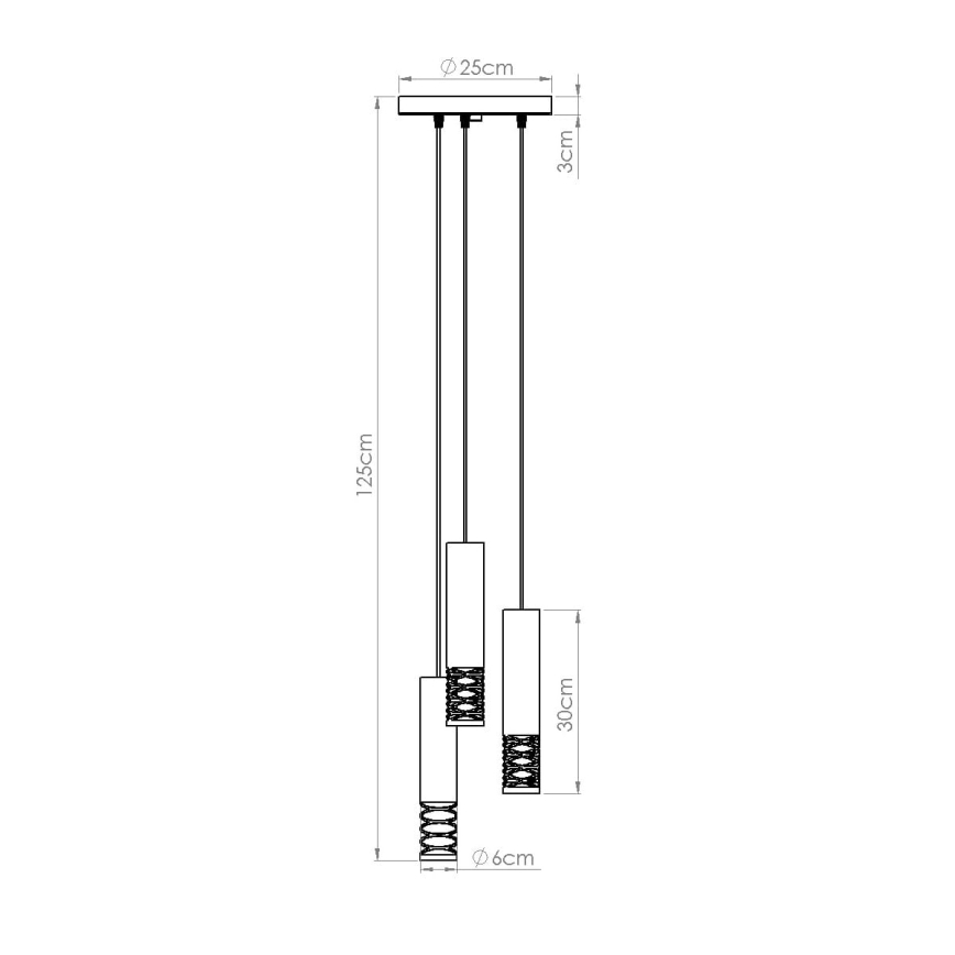 Lestenec na vrvici LAMI 3xGU10/10W/230V bela