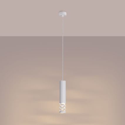 Lestenec na vrvici LIRO 1xGU10/10W/230V bela