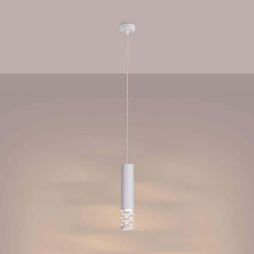 Lestenec na vrvici LIRO 1xGU10/10W/230V bela