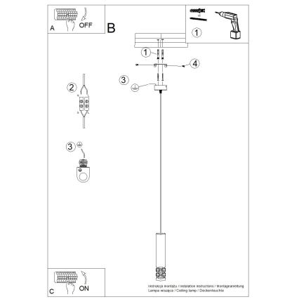Lestenec na vrvici LIRO 1xGU10/10W/230V bela