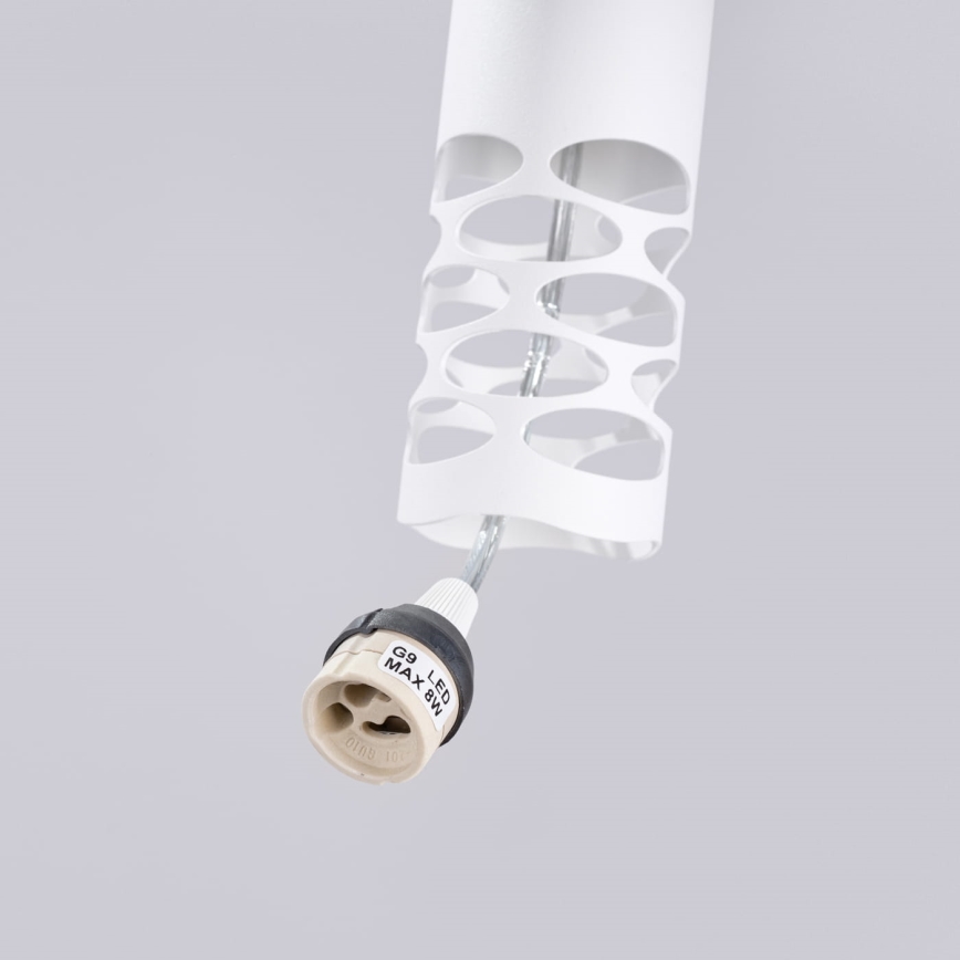 Lestenec na vrvici LIRO 2xGU10/10W/230V bela