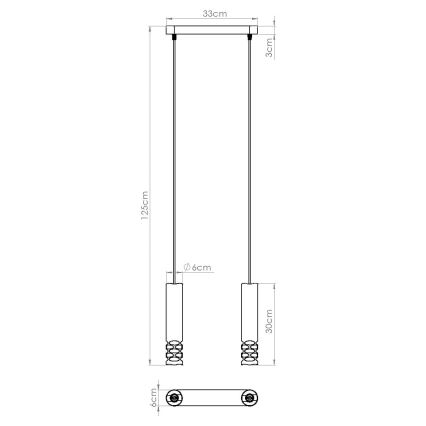 Lestenec na vrvici LIRO 2xGU10/10W/230V bela