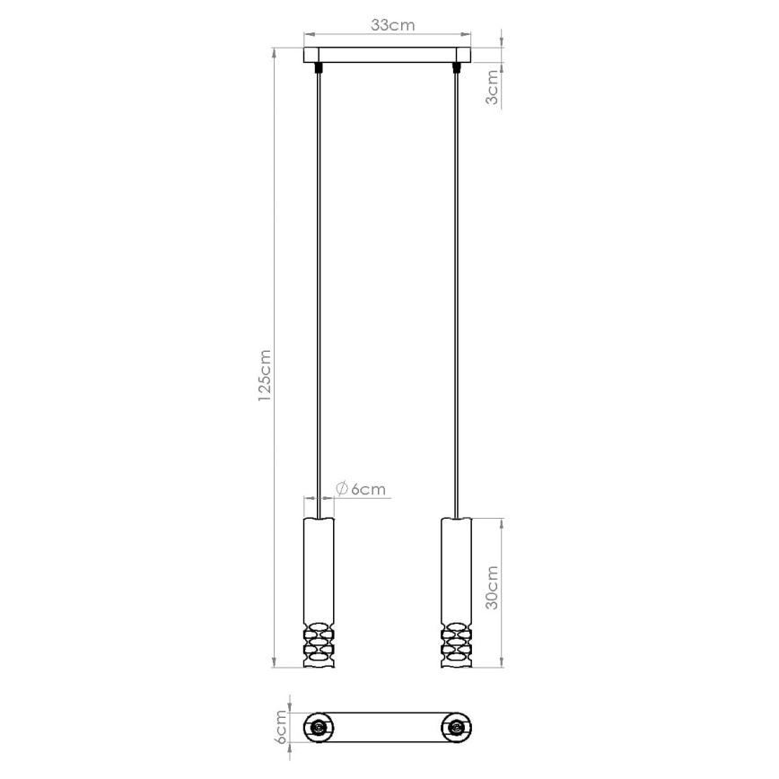 Lestenec na vrvici LIRO 2xGU10/10W/230V bela