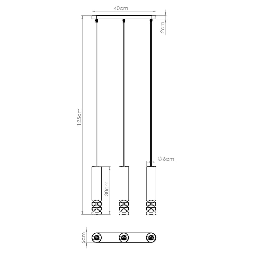 Lestenec na vrvici LIRO 3xGU10/10W/230V bela