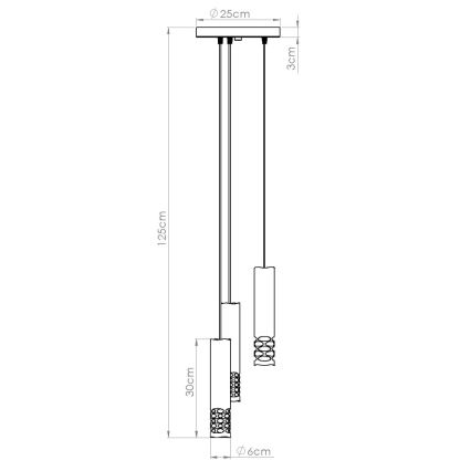 Lestenec na vrvici LIRO 3xGU10/10W/230V bela