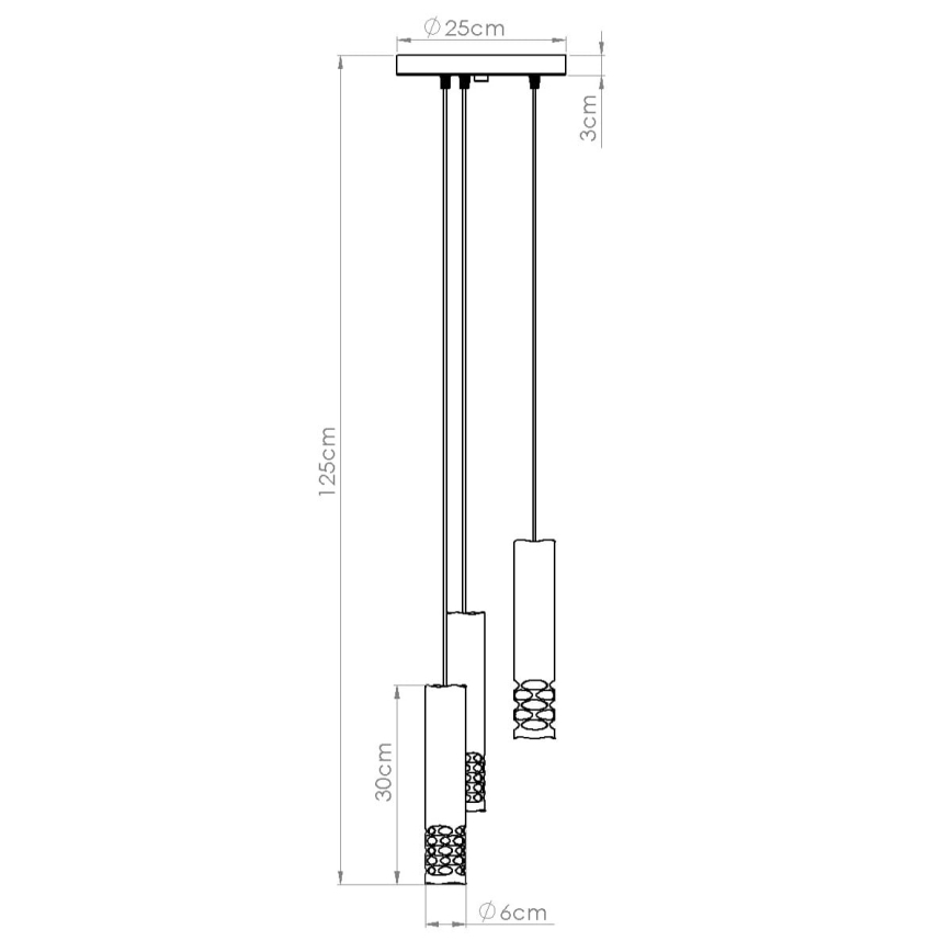 Lestenec na vrvici LIRO 3xGU10/10W/230V bela