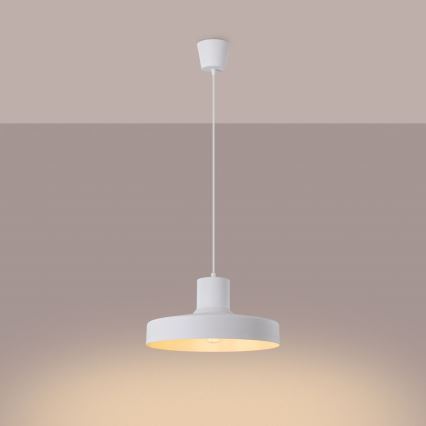 Lestenec na vrvici BILO 1xE27/15W/230V pr. 35 cm bela