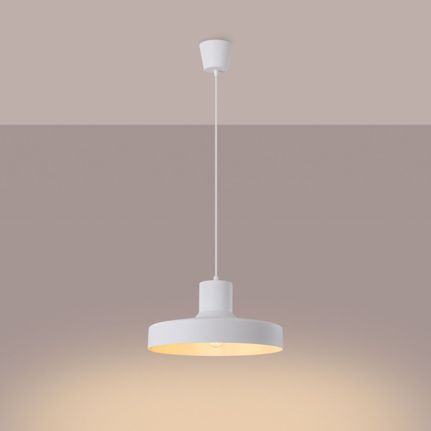 Lestenec na vrvici BILO 1xE27/15W/230V pr. 35 cm bela