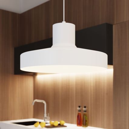Lestenec na vrvici BILO 1xE27/15W/230V pr. 35 cm bela