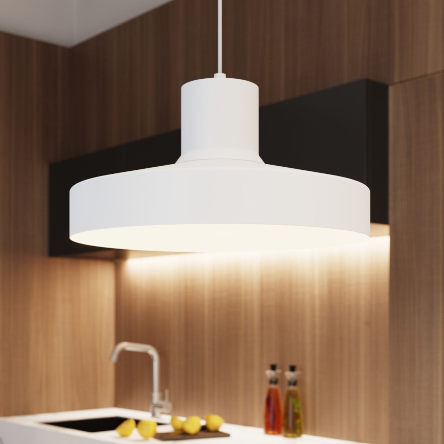 Lestenec na vrvici BILO 1xE27/15W/230V pr. 35 cm bela