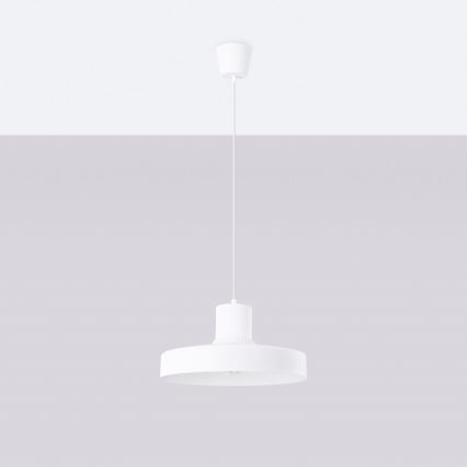 Lestenec na vrvici BILO 1xE27/15W/230V pr. 35 cm bela