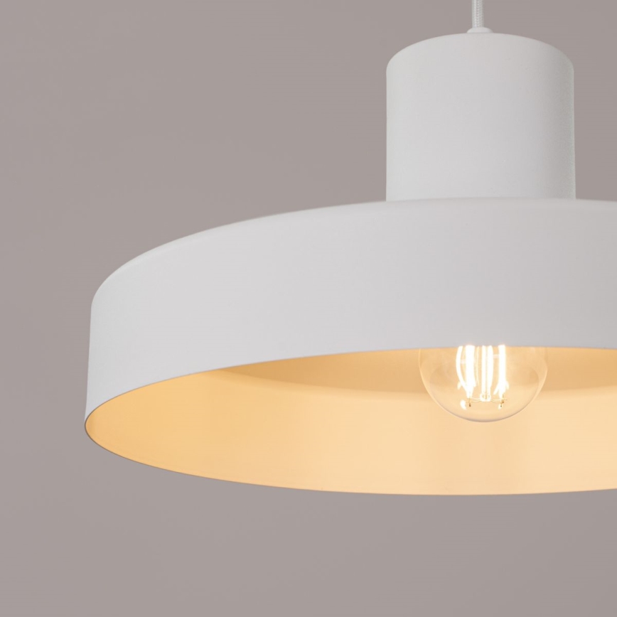 Lestenec na vrvici BILO 1xE27/15W/230V pr. 35 cm bela