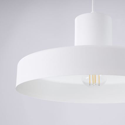 Lestenec na vrvici BILO 1xE27/15W/230V pr. 35 cm bela