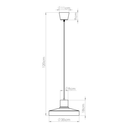 Lestenec na vrvici BILO 1xE27/15W/230V pr. 35 cm bela